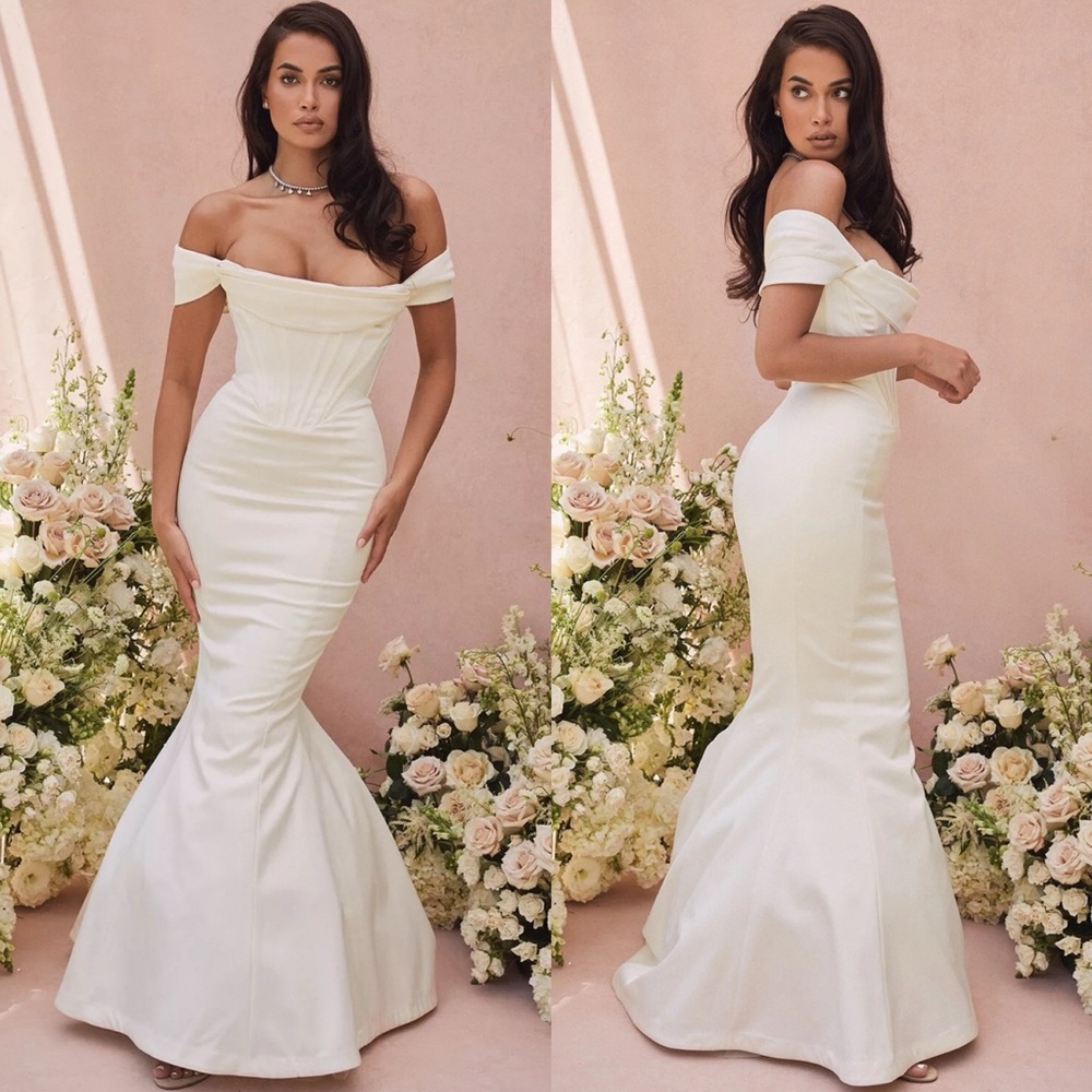 House of CB ‘Antoinette’ Ivory Corset Off Shoulder LIMITED EDITION Bridal GOWN L - Picture 4 of 13